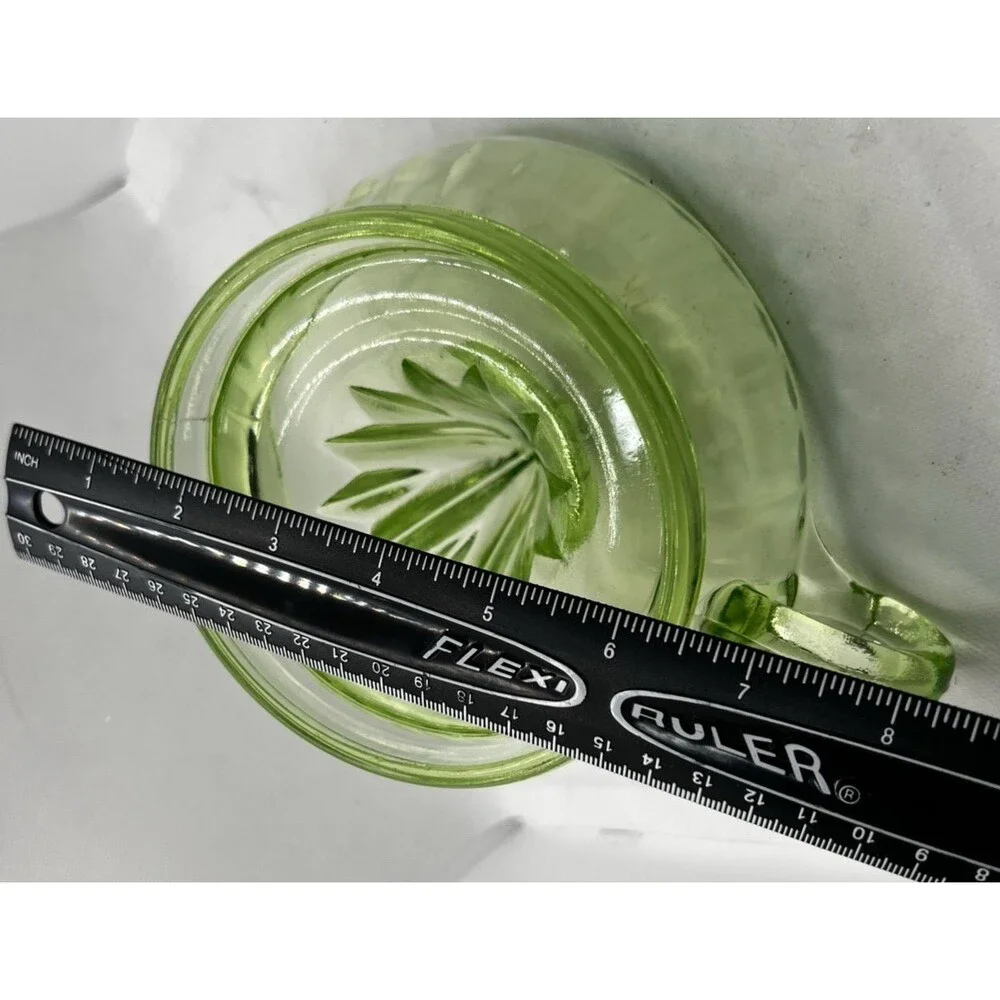 Vintage Green Depression Glass Juicer Reamer 6.5